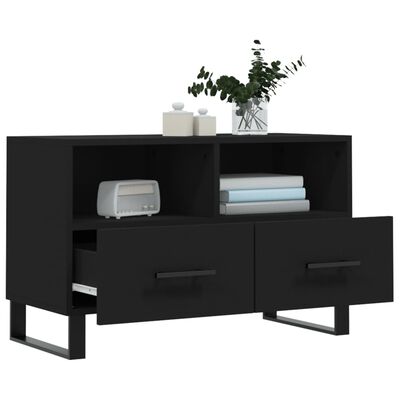 vidaXL TV Cabinet Black 80x36x50 cm Engineered Wood