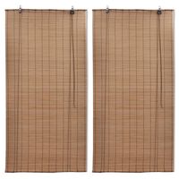 vidaXL Bamboo Roller Blinds 2 pcs 80 x 160 cm Brown