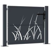 vidaXL Garden Gate Anthracite 105x105 cm Steel Grass Design