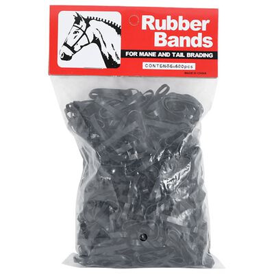 vidaXL Braiding Bands for Horse 500 pcs Black Silicone