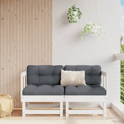 vidaXL Garden Corner Sofas 2 pcs White Solid Wood Pine