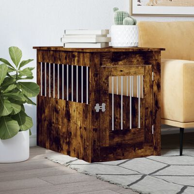 vidaXL Dog Crate Furniture Smoked Oak 55x80x68 cm Engineered Wood