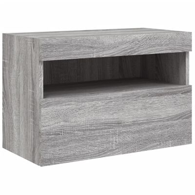 vidaXL TV Wall Cabinet with LED Lights Grey Sonoma 60x30x40 cm