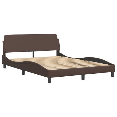 vidaXL Bed Frame with LED without Mattress Brown 140x200 cm