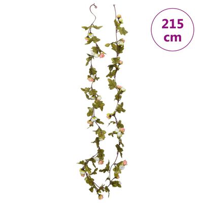 vidaXL Christmas Flower Garlands 6 pcs Champagne 215 cm