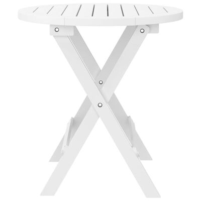 vidaXL Folding Garden Table White Ø 46 cm Solid Wood Acacia