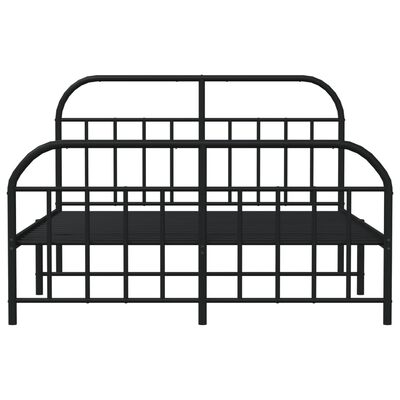 vidaXL Metal Bed Frame without Mattress with Footboard Black 183x213 cm