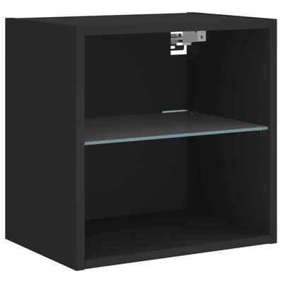 vidaXL 5 Piece TV Wall Units with LED Black Engineered Wood