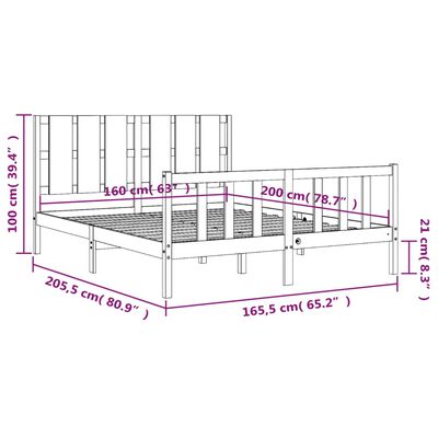 vidaXL Bed Frame without Mattress White 160x200 cm Solid Wood Pine