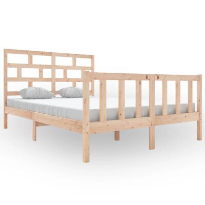 vidaXL Bed Frame without Mattress Solid Wood 140x200 cm (810082+814194)