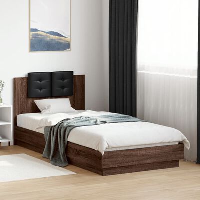 vidaXL Bed Frame without Mattress Brown Oak 100x200 cm