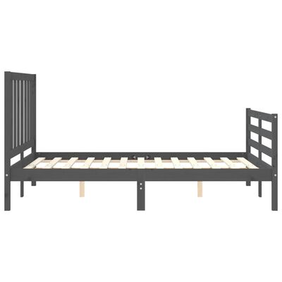 vidaXL Bed Frame without Mattress Grey 140x190 cm Solid Wood Pine