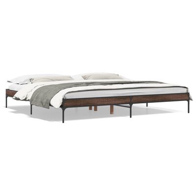 vidaXL Bed Frame without Mattress Brown Oak 200x200 cm