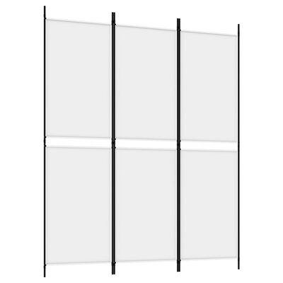 vidaXL 3-Panel Room Divider White 150x180 cm Fabric