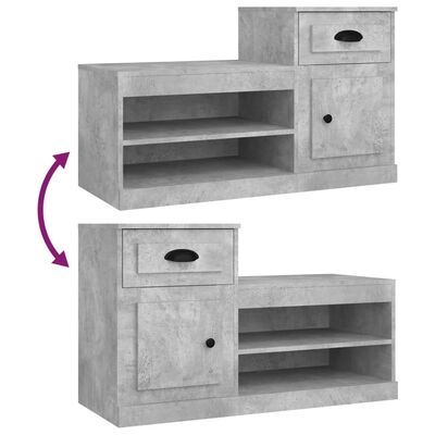 vidaXL Shoe Cabinet Concrete Grey 100x42x60 cm Engineered Wood