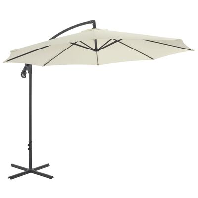 vidaXL Cantilever Garden Parasol with Steel Pole 300 cm Sand