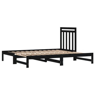 vidaXL Pull-out Day Bed without Mattress Black 2x(90x200) cm