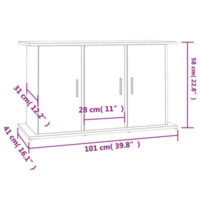 vidaXL Aquarium Stand Black 101x41x58 cm Engineered Wood