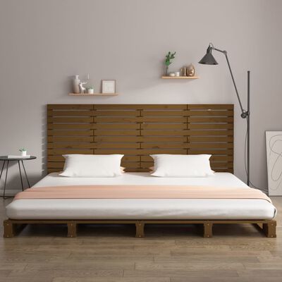 vidaXL Wall Headboard Honey Brown 166x3x91.5 cm Solid Wood Pine