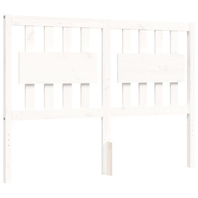 vidaXL Bed Frame without Mattress White Double Solid Wood