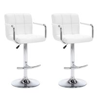 vidaXL Bar Stools 2 pcs White Faux Leather