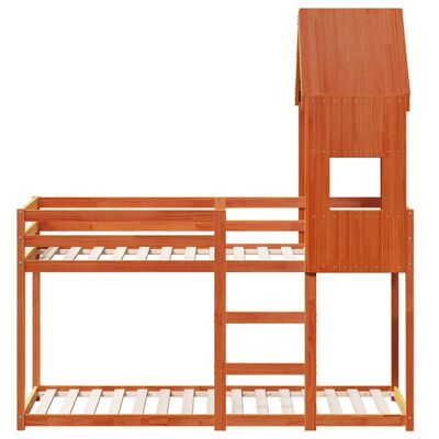 vidaXL Bunk Bed without Mattress Wax Brown 90x190 cm Single Solid Wood Pine