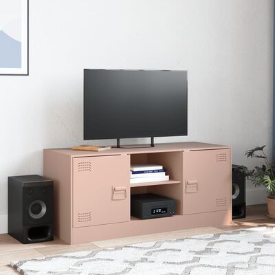 vidaXL TV Cabinet Pink 99x39x44 cm Steel