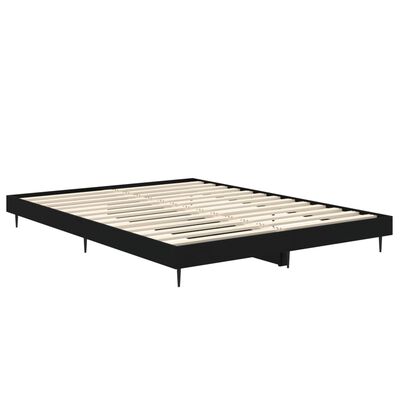 vidaXL Bed Frame without Mattress Black 140x190 cm Engineered Wood