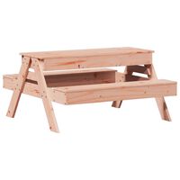 vidaXL Picnic Table with Sandpit for Kids Solid Wood Solid Wood Douglas