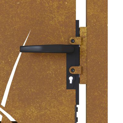 vidaXL Garden Gate 105x105 cm Corten Steel Grass Design