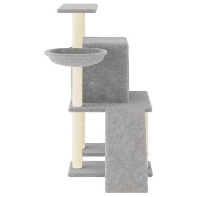 vidaXL Cat Tree with Sisal Scratching Posts Light Grey 96.5 cm