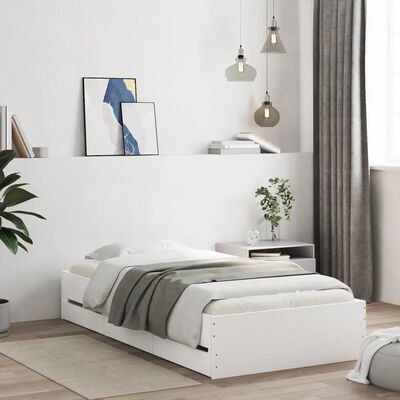 vidaXL Bed Frame with Drawers without Mattress White 75x190 cm Small Single