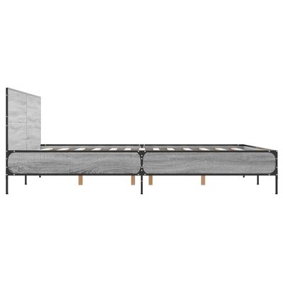 vidaXL Bed Frame without Mattress Grey Sonoma 140x200 cm