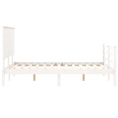 vidaXL Bed Frame without Mattress White 120x200 cm Solid Wood