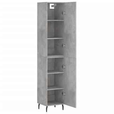 vidaXL Highboard Concrete Grey 34.5x34x180 cm Engineered Wood