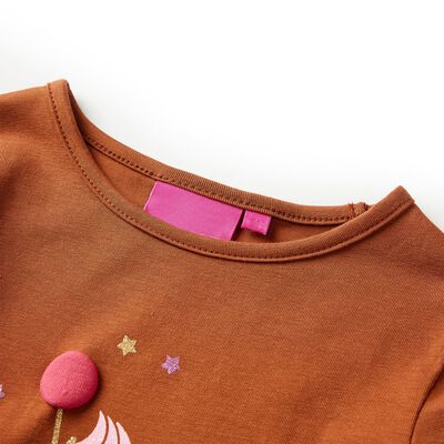 Kids' T-shirt with Long Sleeves Cognac 116