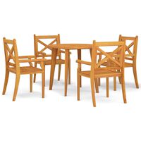 vidaXL 5 Piece Garden Dining Set Solid Wood Acacia