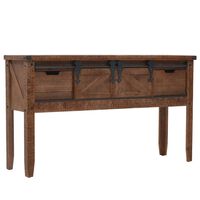 vidaXL Console Table Solid Fir Wood 131x35.5x75 cm Brown