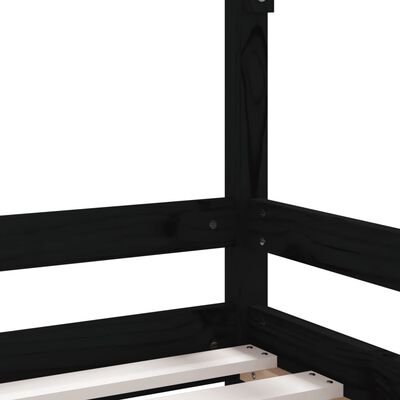 vidaXL Kids Bed Frame Black 80x160 cm Solid Wood Pine