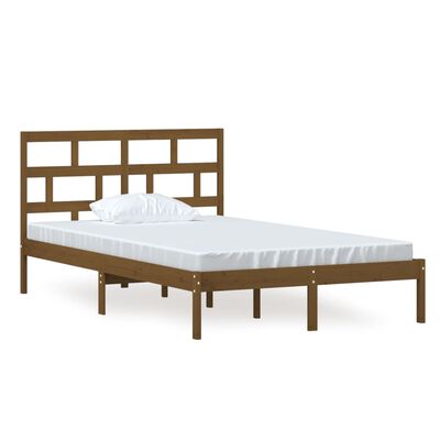 vidaXL Bed Frame without Mattress Honey Brown Solid Wood 120x200 cm (810015+814187)