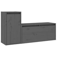 vidaXL TV Cabinets 2 pcs Grey Solid Wood Pine