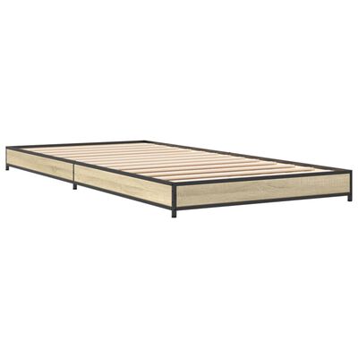 vidaXL Bed Frame without Mattress Sonoma Oak 75x190 cm Small Single