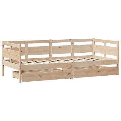 vidaXL Daybed with Drawers without Mattress 80x200 cm Solid Wood