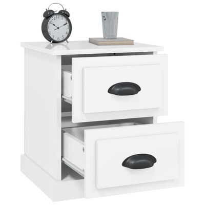 vidaXL Bedside Cabinet High Gloss White 39x39x47.5 cm Engineered Wood