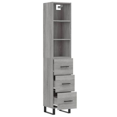 vidaXL Highboard Grey Sonoma 34.5x34x180 cm Engineered Wood