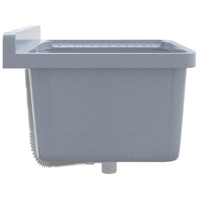 vidaXL Sink Washbasin for Wall Mounting Grey 60x40x28 cm Resin