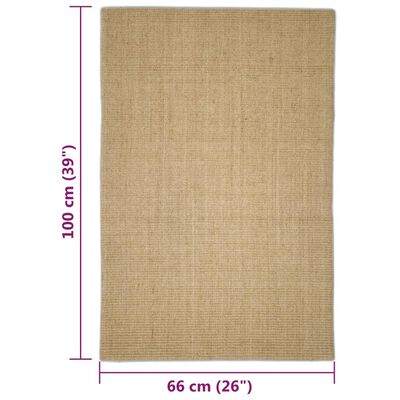 vidaXL Sisal Rug for Scratching Post 66x100 cm