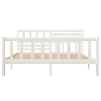 vidaXL Bed Frame without Mattress White Solid Wood 140x190 cm (810063+814145)