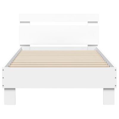 vidaXL Bed Frame without Mattress with Headboard White 90x190 cm Single