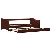 vidaXL Pull-out Sofa Bed Frame without Mattress Dark Brown 90x200 cm